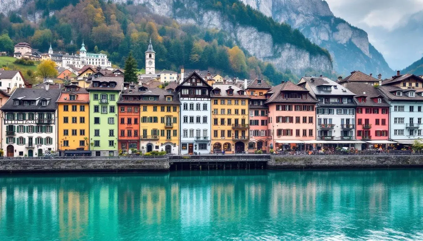 Colourful houses on the Inn, Innsbruck - filming location in Austria