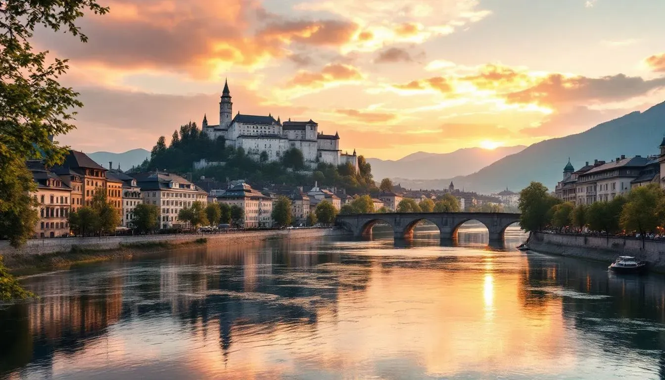 Salzburg Salzach River - filming location in Austria