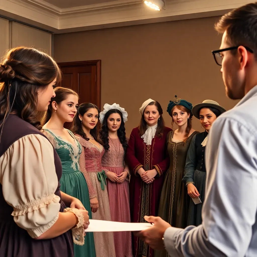 Performers gathered for a casting session
